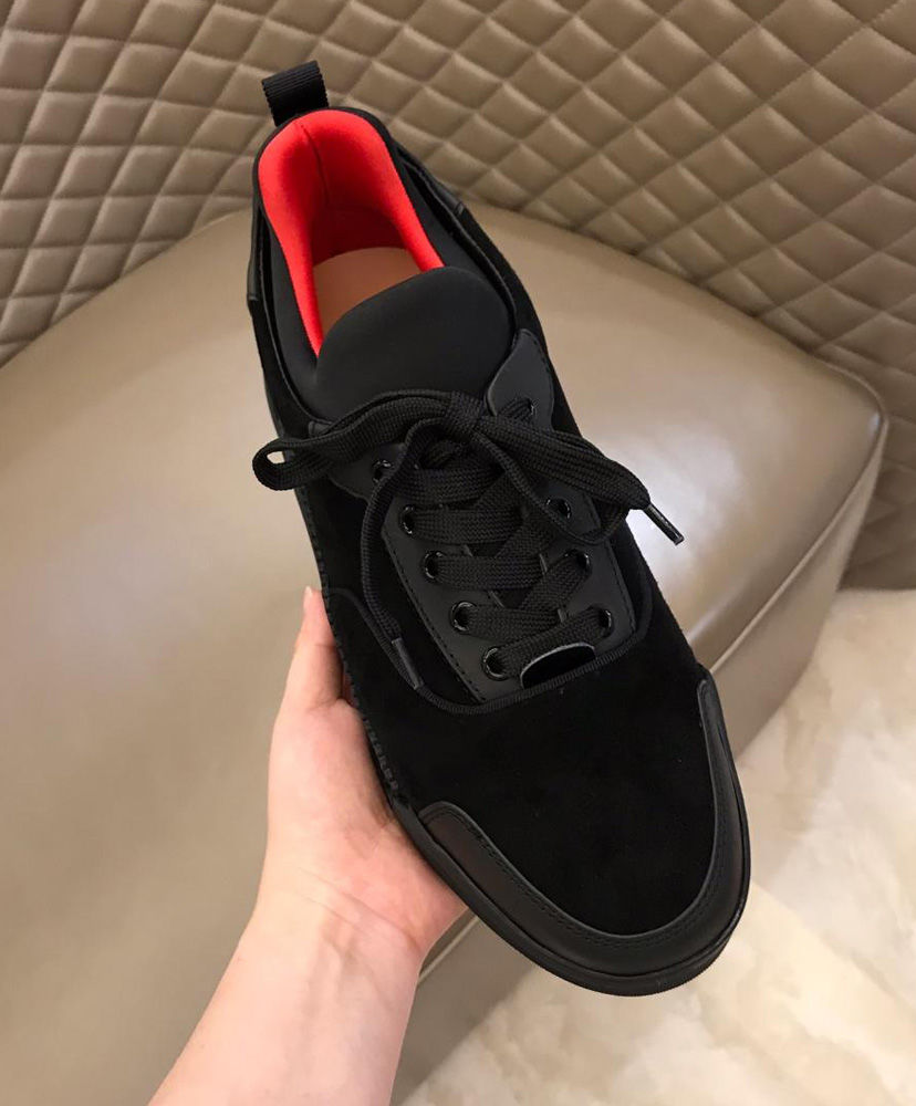 Christian Louboutin Men’s Aurelien Flat Squale Shoes Black - Replica ...