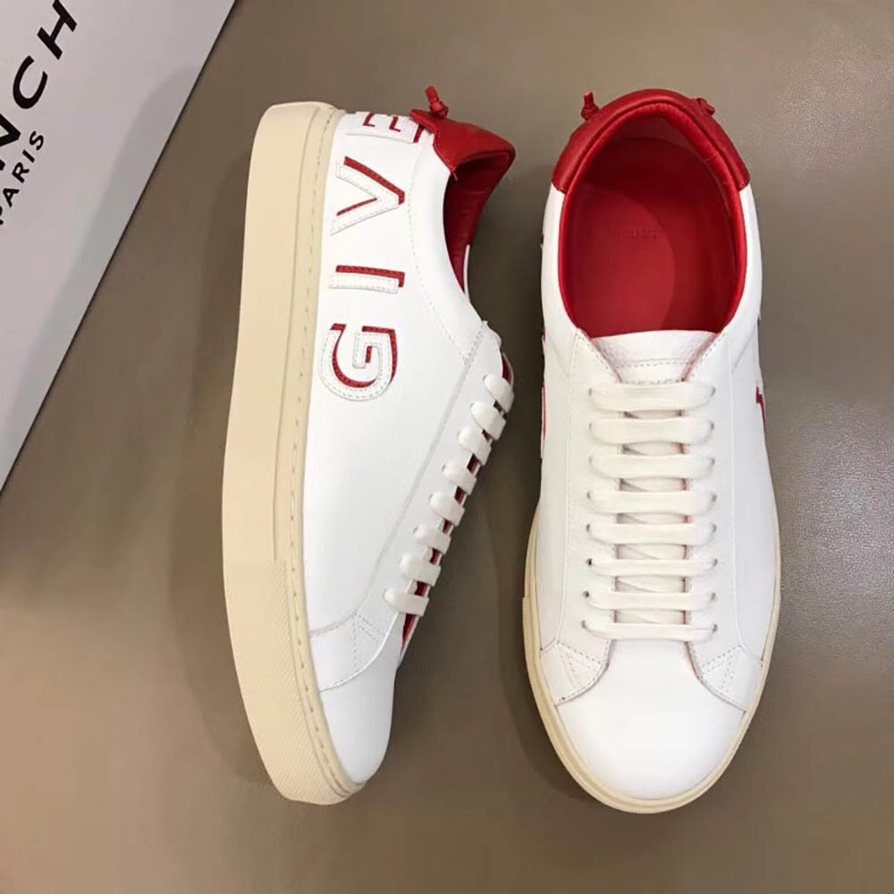 Replica Givenchy Low White Sneakers in Red Leather - Replica Bags and ...