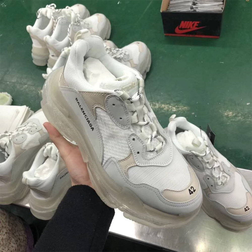 Balenciaga Clear Sole Triple S Low-top Trainers White - AlimorLuxury