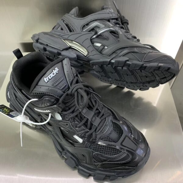 Balenciaga Track 2 Trainers in Black Mesh and Nylon