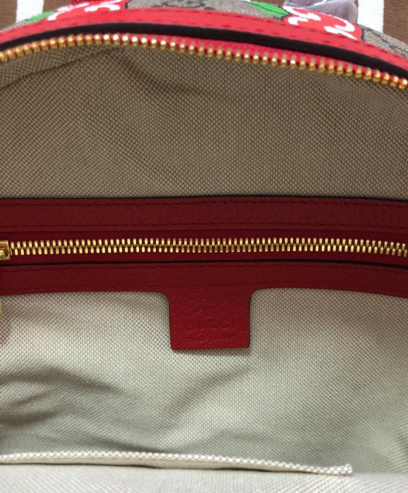 Gucci Small backpack with GG Apple print Red - Image 9