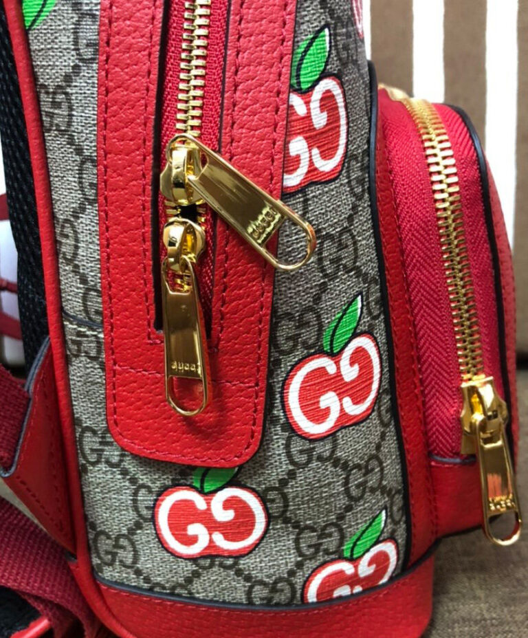 Gucci Small backpack with GG Apple print Red - AlimorLuxury