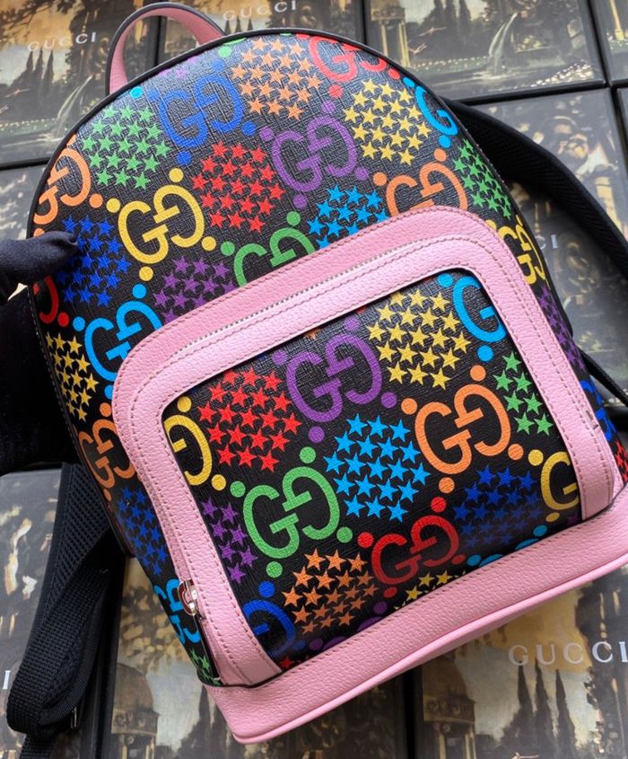 Gucci Small GG Psychedelic Backpack Pink - AlimorLuxury