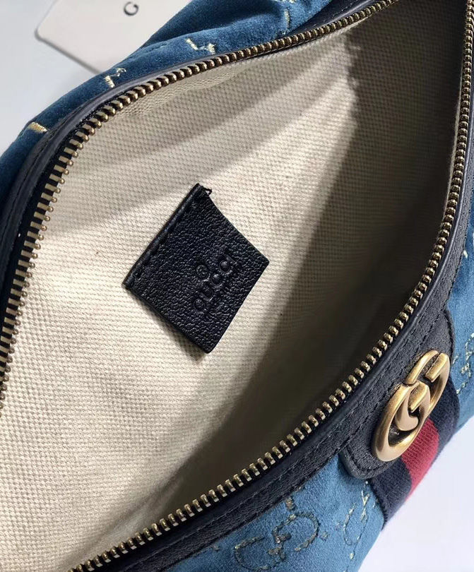Gucci GG velvet belt bag Dark Blue - Image 7