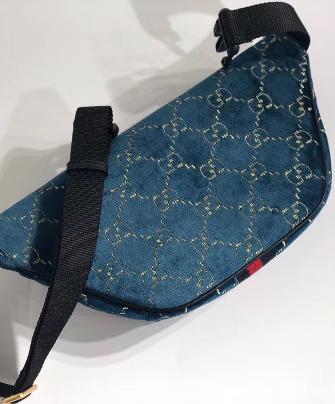 Gucci GG velvet belt bag Dark Blue - Image 9