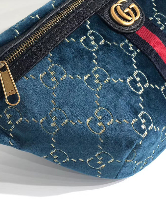 Gucci GG velvet belt bag Dark Blue - Image 2