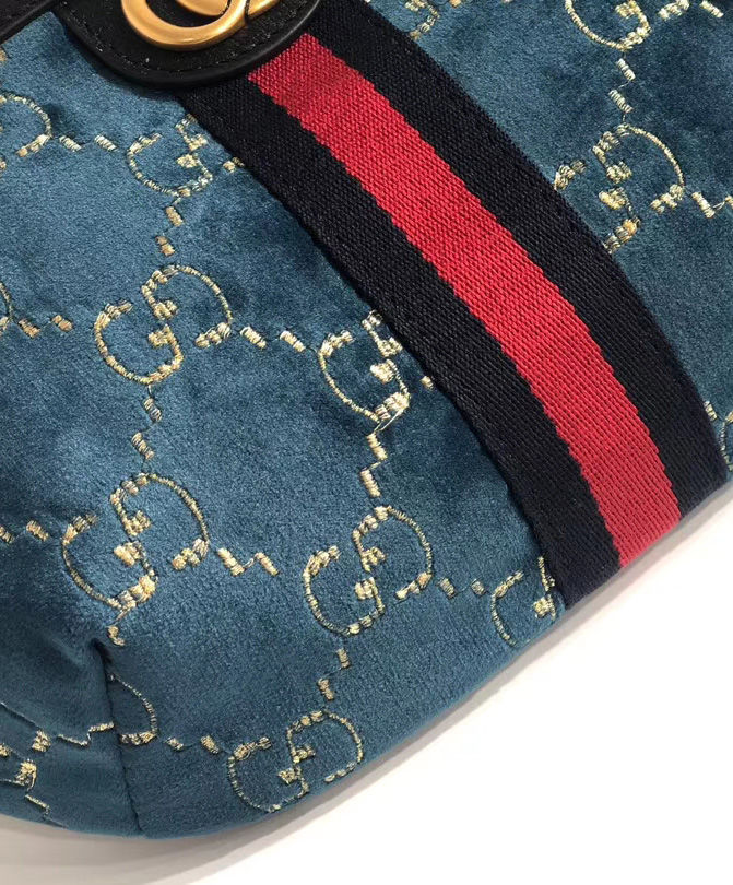 Gucci GG velvet belt bag Dark Blue - Image 3