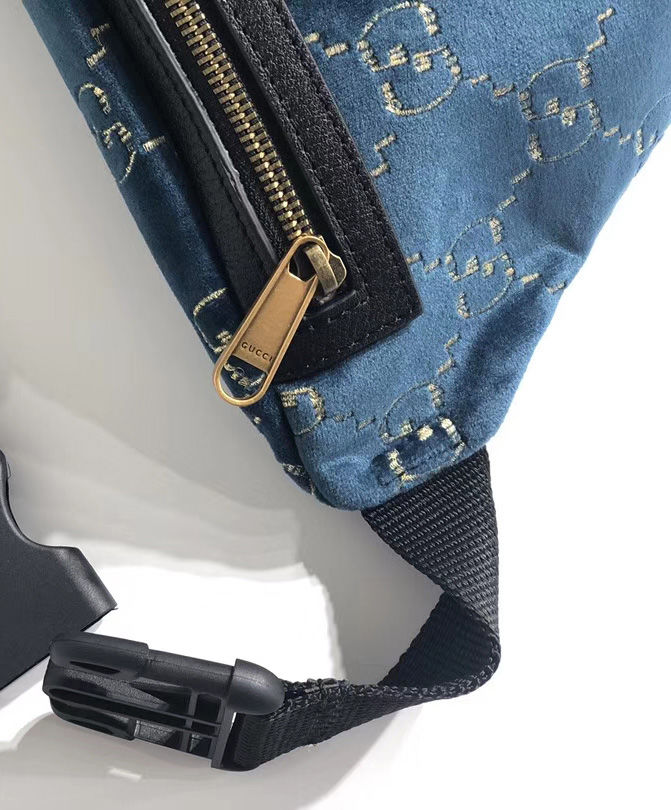 Gucci GG velvet belt bag Dark Blue - Image 4
