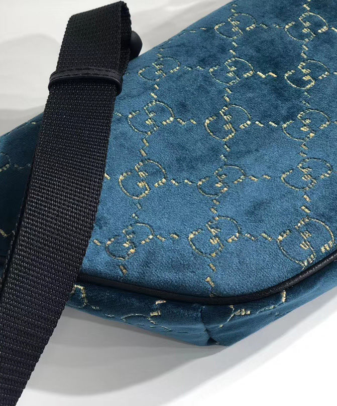 Gucci GG velvet belt bag Dark Blue - Image 5