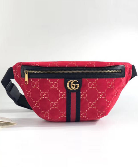 Gucci GG velvet belt bag Dark Red