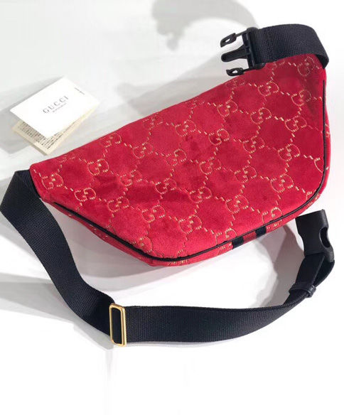 Gucci GG velvet belt bag Dark Red - Image 8