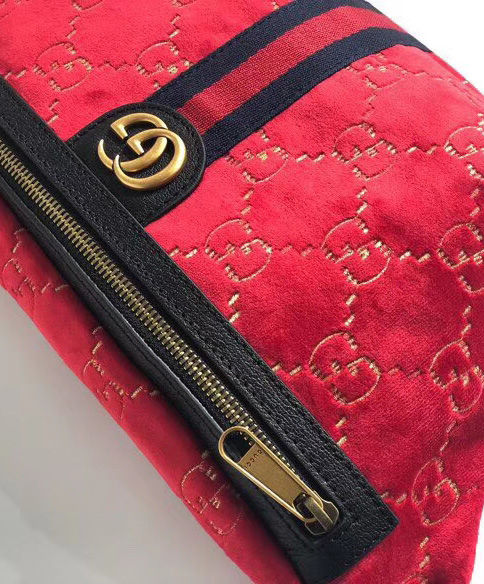 Gucci GG velvet belt bag Dark Red - Image 2