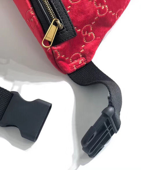 Gucci GG velvet belt bag Dark Red - Image 5