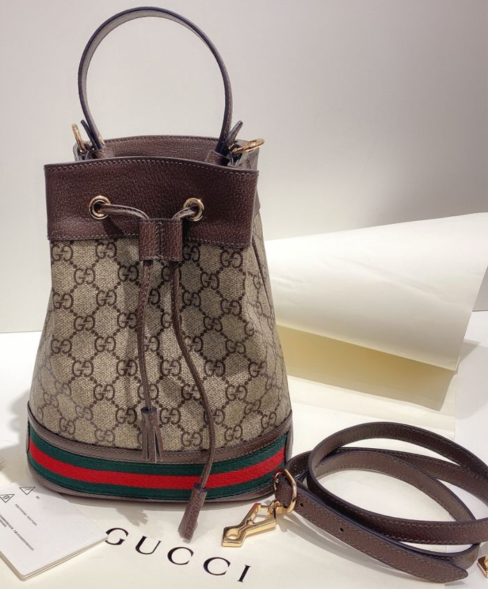 Gucci Ophidia Small GG Bucket Bag Dark Coffee