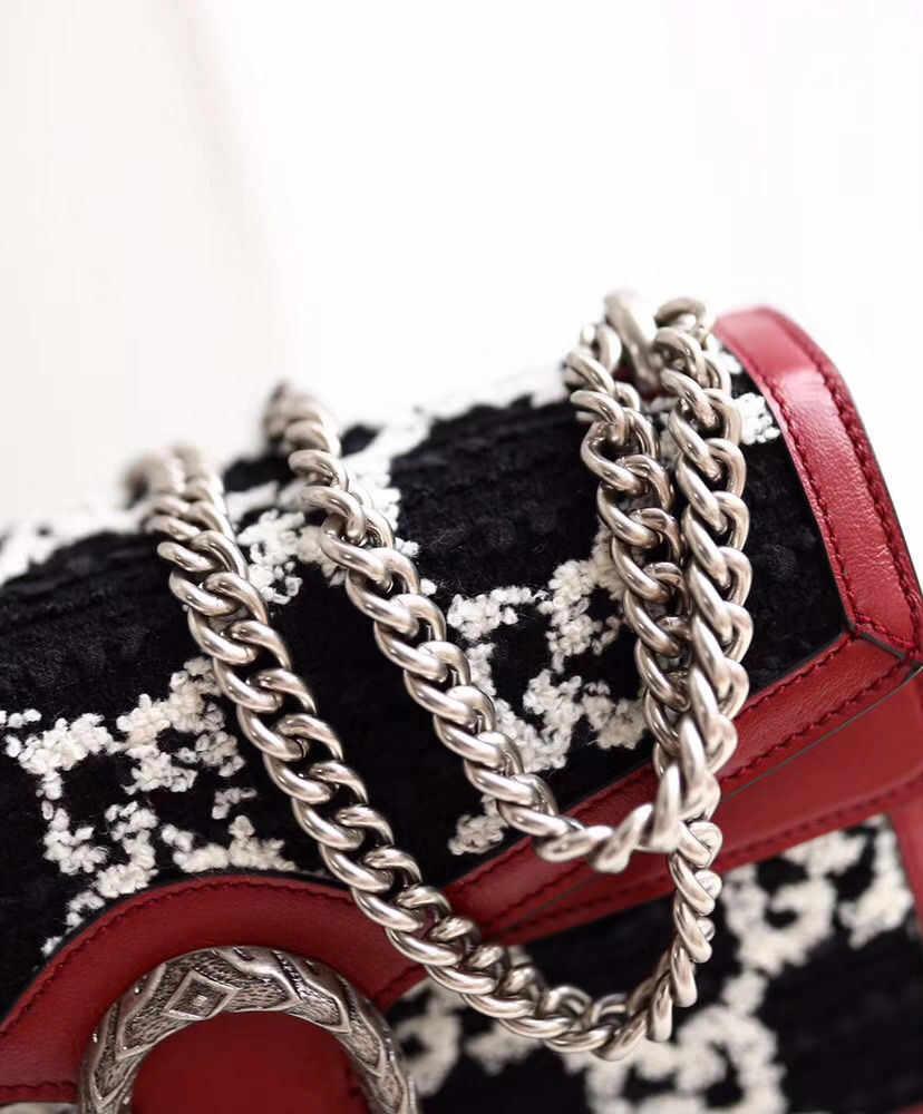 Gucci Dionysus GG Tweed Small Shoulder Bag Black - Image 9