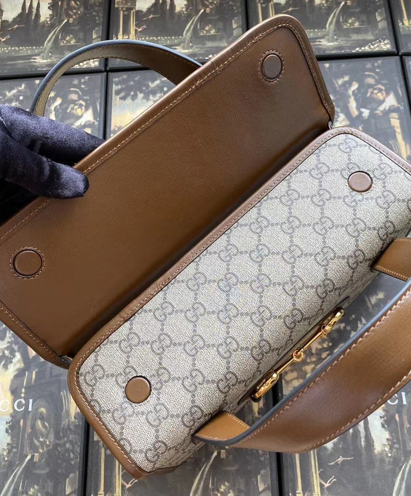 Gucci Horsebit 1955 small top handle bag Dark Coffee - Image 5