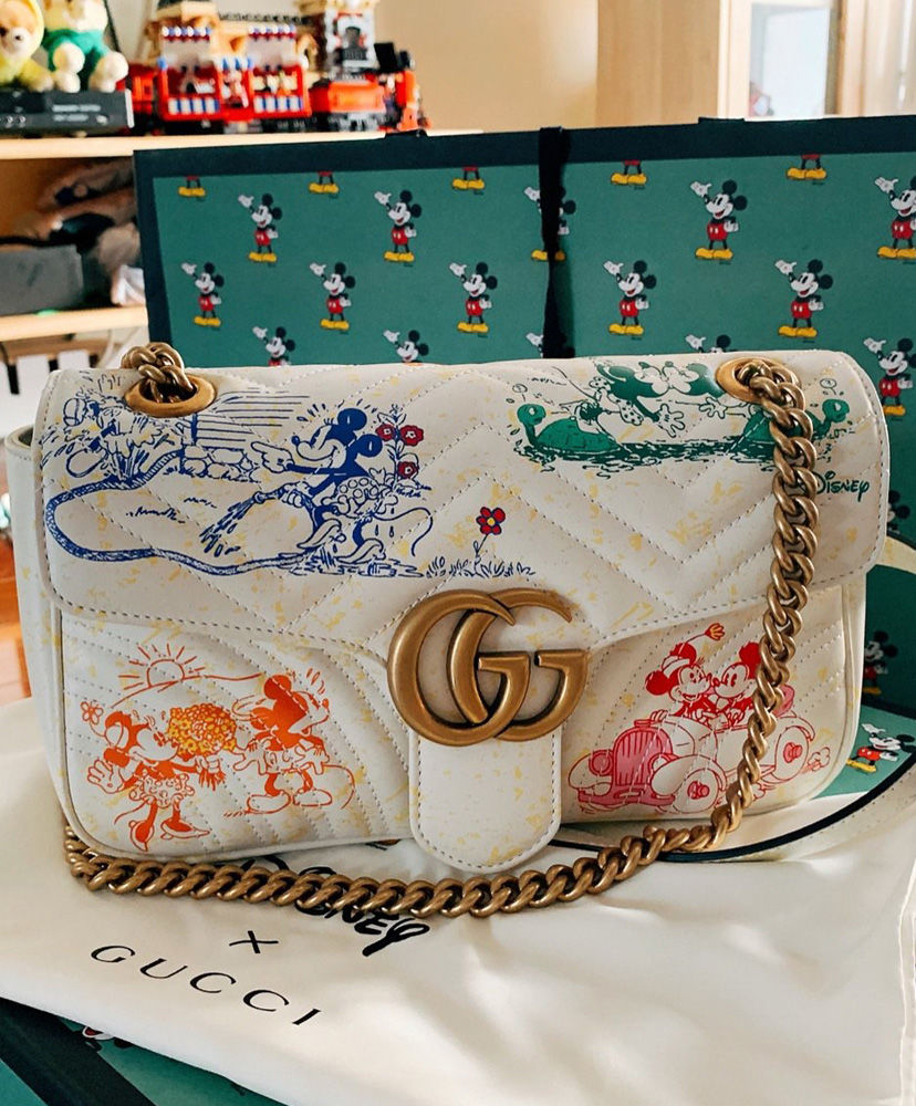 disney x gucci gg marmont small shoulder bag