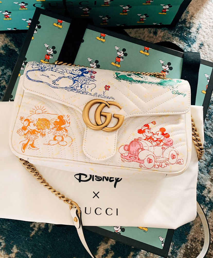 Disney x Gucci GG Marmont small shoulder bag Cream - AlimorLuxury