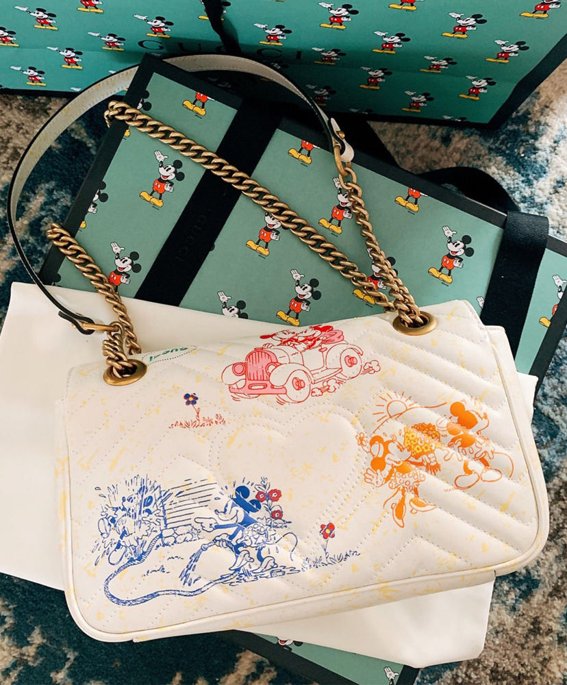 disney x gucci gg marmont small shoulder bag