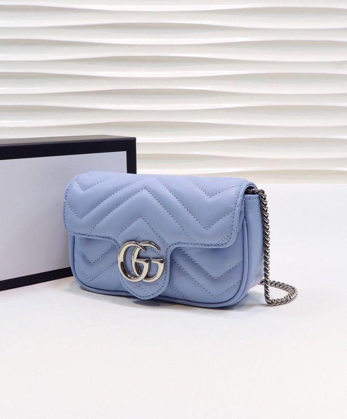 Gucci GG Marmont Super Mini Bag Blue - Image 4