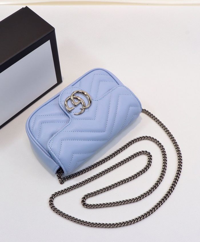 Gucci GG Marmont Super Mini Bag Blue - Image 5
