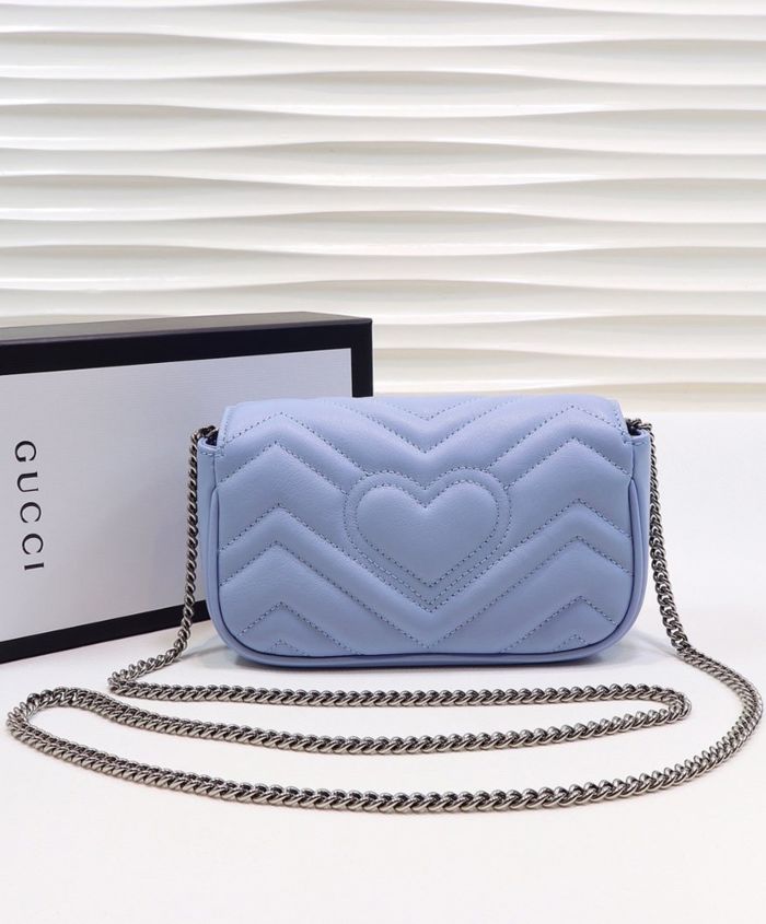 Gucci GG Marmont Super Mini Bag Blue - Image 6