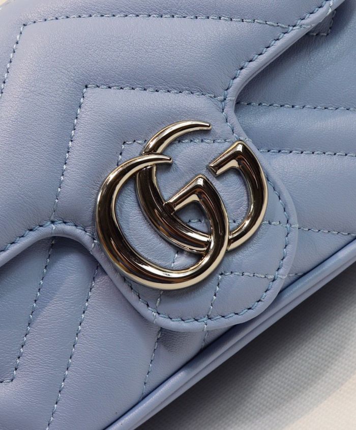 Gucci GG Marmont Super Mini Bag Blue - Image 8