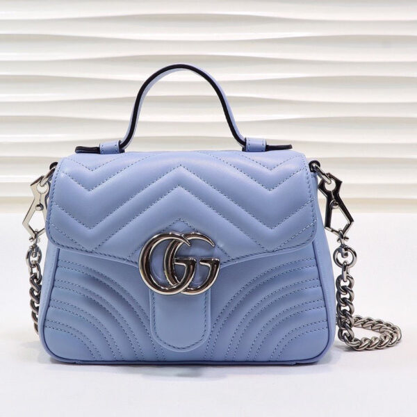 Gucci GG Marmont Mini Top Handle Bag Blue