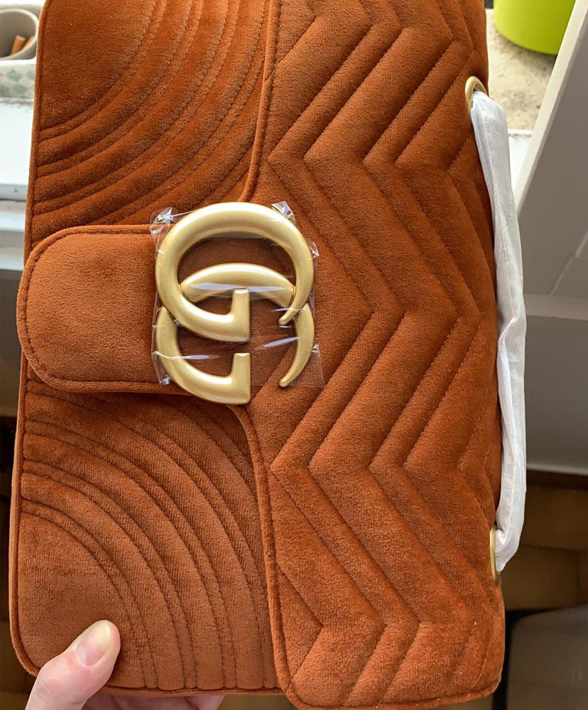Gucci GG Marmont medium velvet shoulder bag Coffee - Image 2