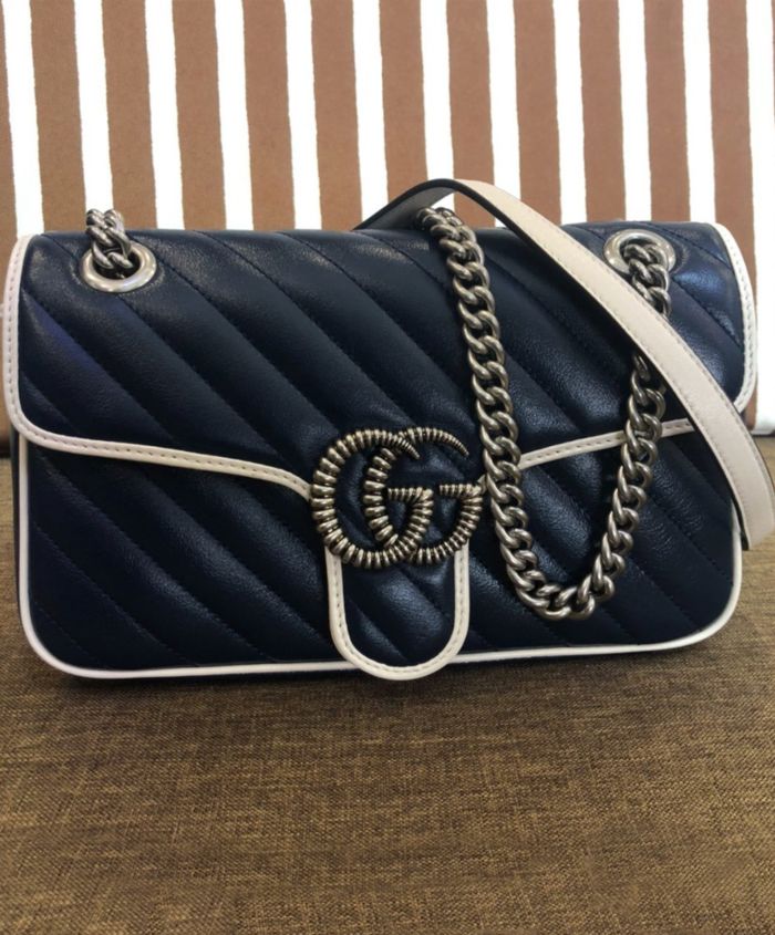 Gucci GG Marmont Small Shoulder Bag Blue