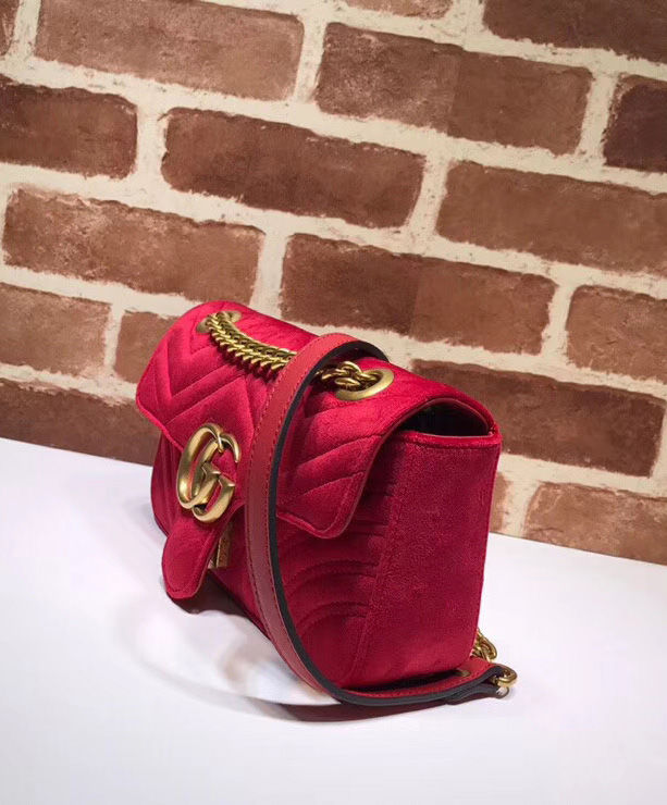 Gucci GG Marmont velvet mini bag Dark Red - Image 2