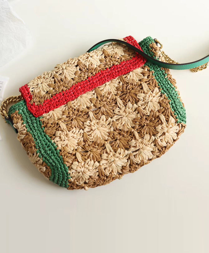 Gucci GG Marmont raffia small shoulder bag Green - Image 8