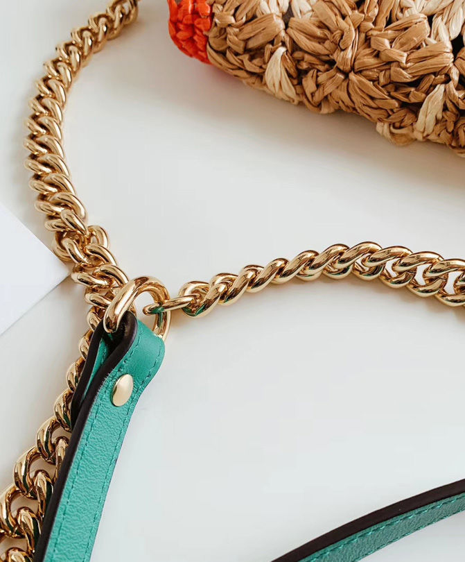 Gucci GG Marmont raffia small shoulder bag Green - Image 4