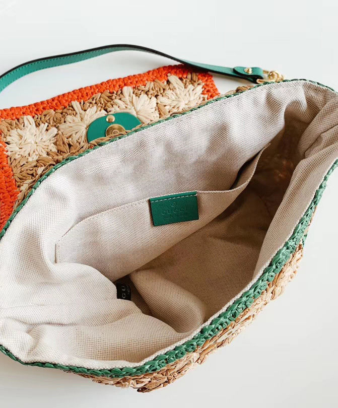 Gucci GG Marmont raffia small shoulder bag Green - Image 5