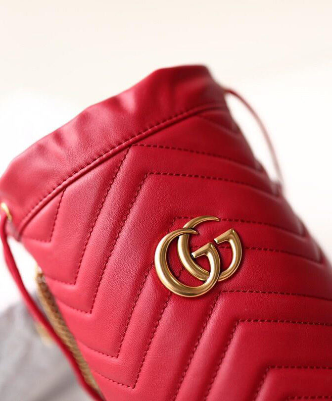 Gucci GG Marmont mini bucket bag Red - Image 5