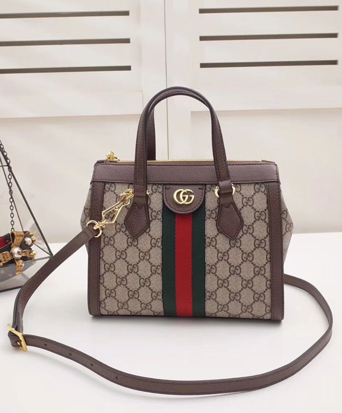 Gucci Ophidia small GG tote bag Dark Coffee - Replica Bags and Shoes ...