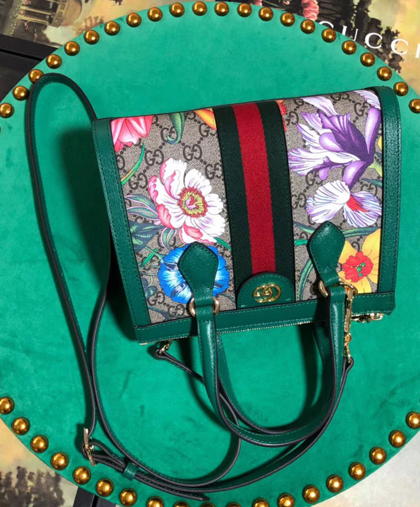 Gucci Ophidia GG Flora small tote bag Green - Image 5