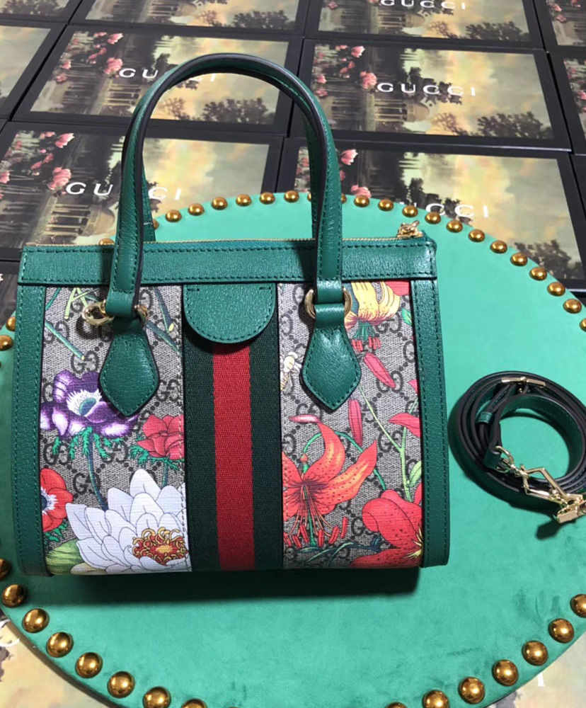 Gucci Ophidia GG Flora small tote bag Green - Image 7