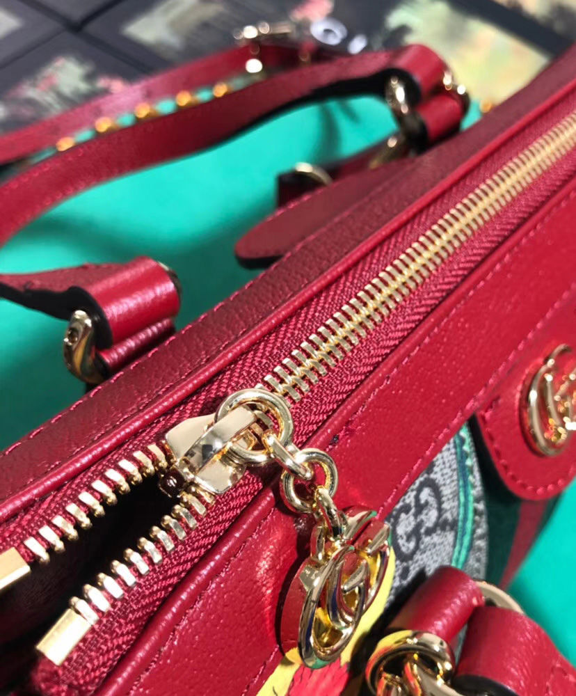 gucci ophidia gg flora mini bag in red