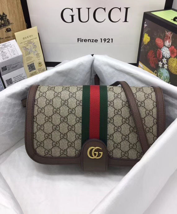 Gucci Ophidia GG messenger bag Dark Coffee - Replica Bags and Shoes ...