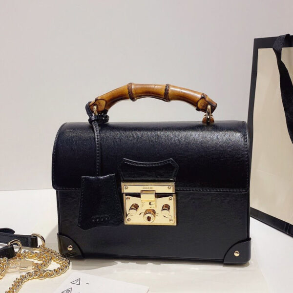 Gucci Padlock Small Bamboo Shoulder Bag Black