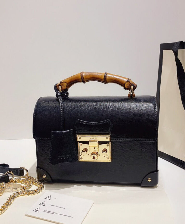 gucci padlock bamboo shoulder bag