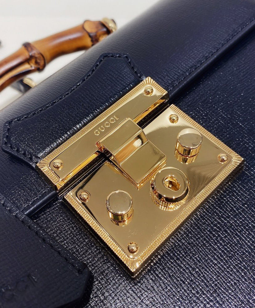 Gucci Padlock Small Bamboo Shoulder Bag Black - Image 9