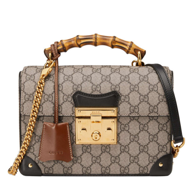 Gucci Padlock GG Small Bamboo Shoulder Bag Coffee