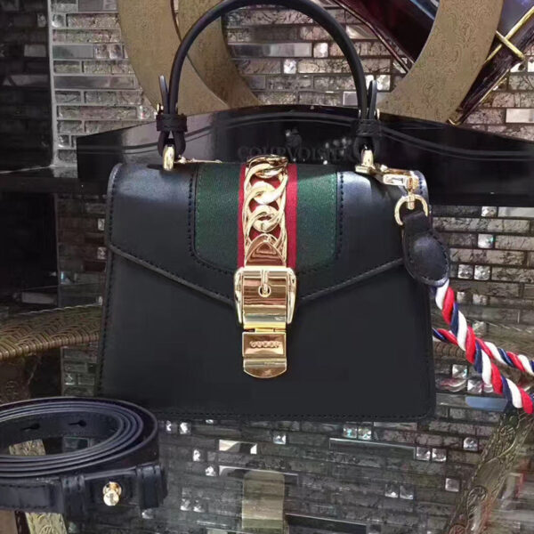 Gucci Sylvie Leather Mini Bag Black