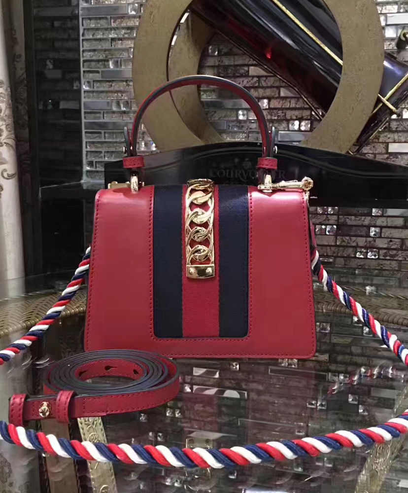 Gucci Sylvie Leather Mini Bag Red - Image 4