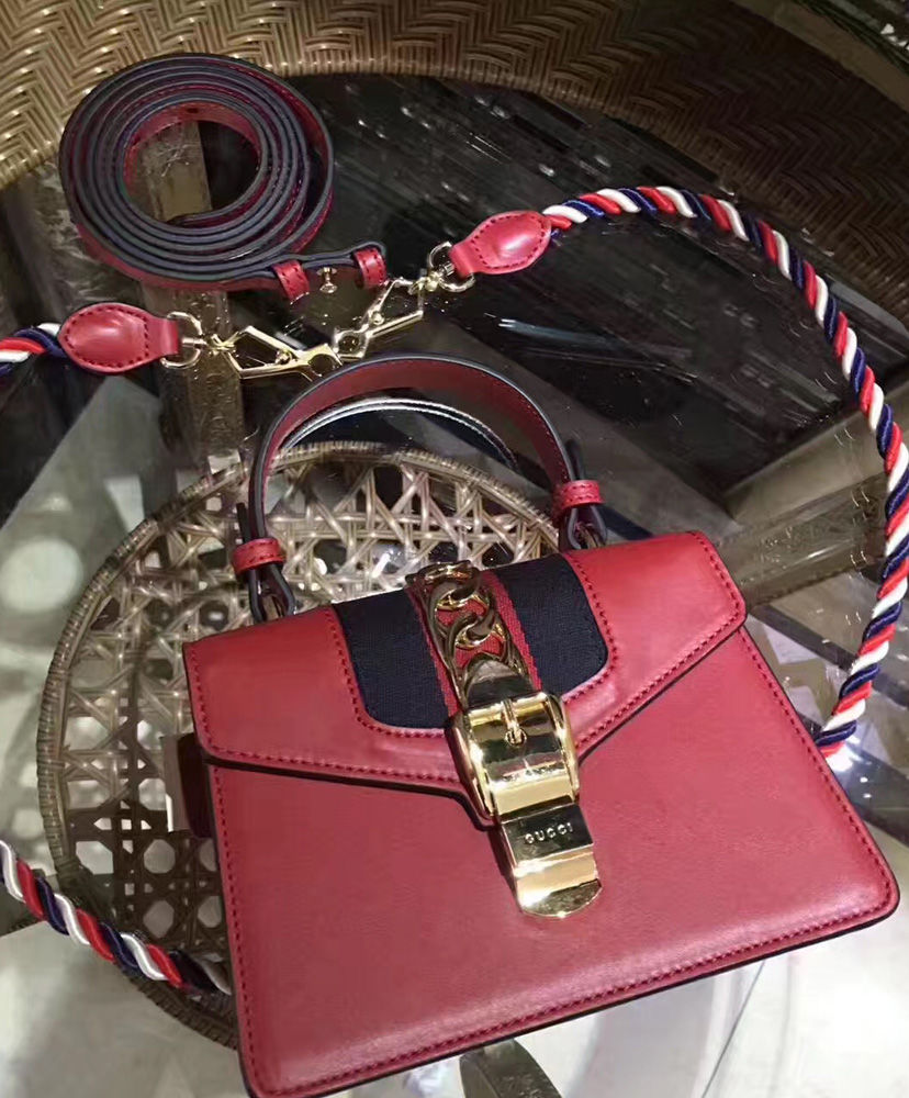 Gucci Sylvie Leather Mini Bag Red - Image 6