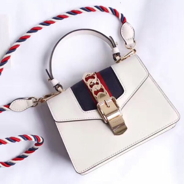 Gucci Sylvie Leather Mini Bag White