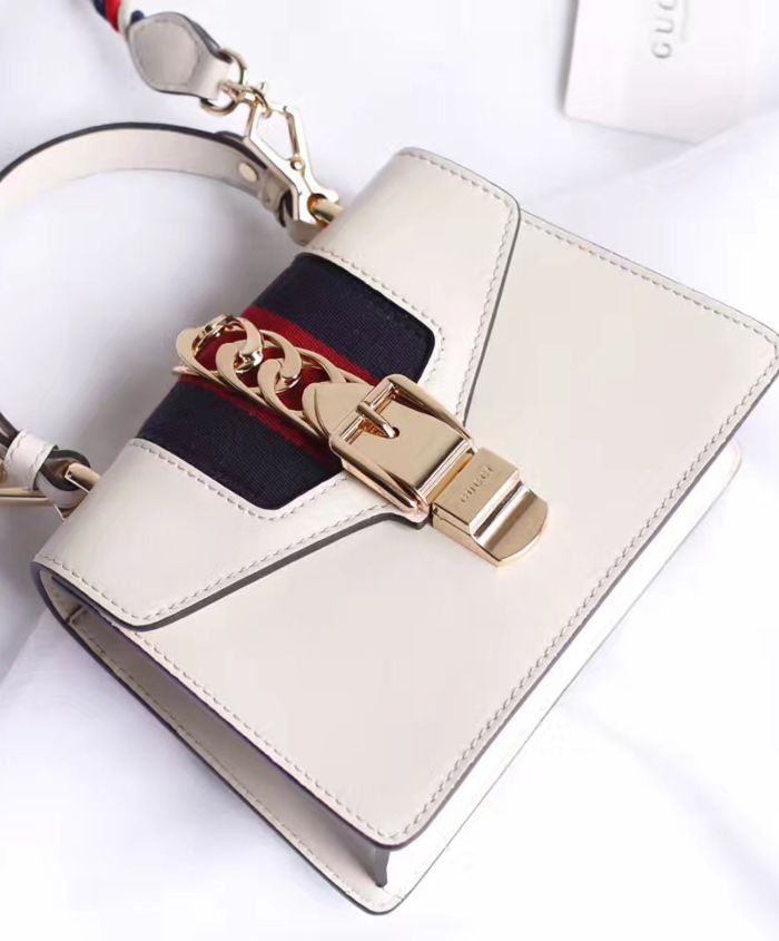 Gucci Sylvie Leather Mini Bag White - Image 6
