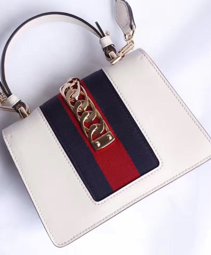 Gucci Sylvie Leather Mini Bag White - Image 8